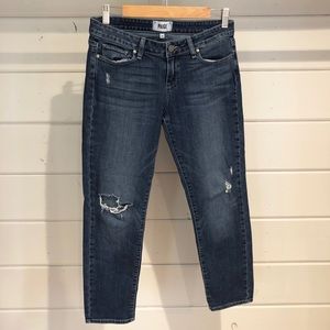 PAIGE Jimmy Jimmy Crop Distressed Jeans Size 26